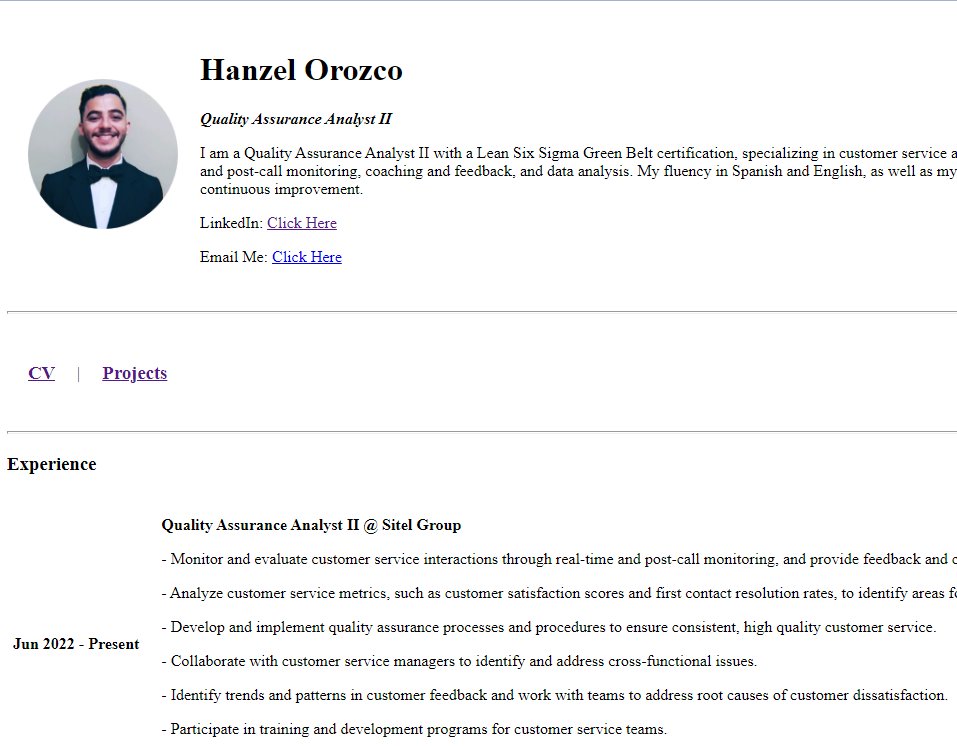 Hanzel's CV Picture